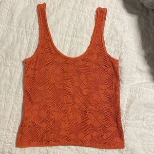 Free People Orange Crop Tank - Size Large